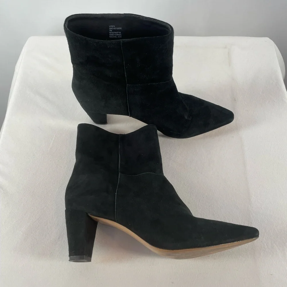 Rachel Zoe Ginz Suede Ankle Bootie in‎ Black Size 7